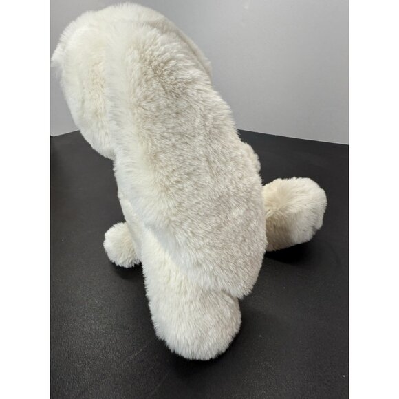 Spark Create Soft Bunny Rabbit White Plush Satin Ears Rattle 16” Stuffed Animal - Picture 4 of 11